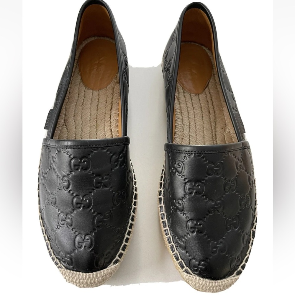 Authentic Gucci Black Guccissima Leather espadrille 39.5 US  9 - Picture 2 of 12